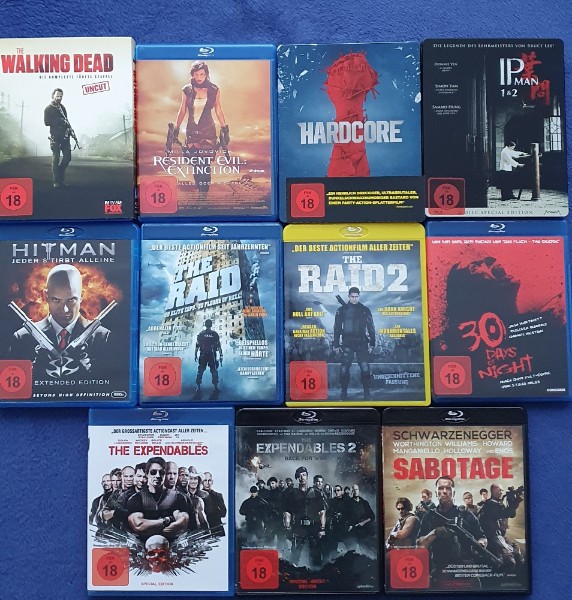 Blu-Ray Sammlung 12 Filme UNCUT Kaufen!