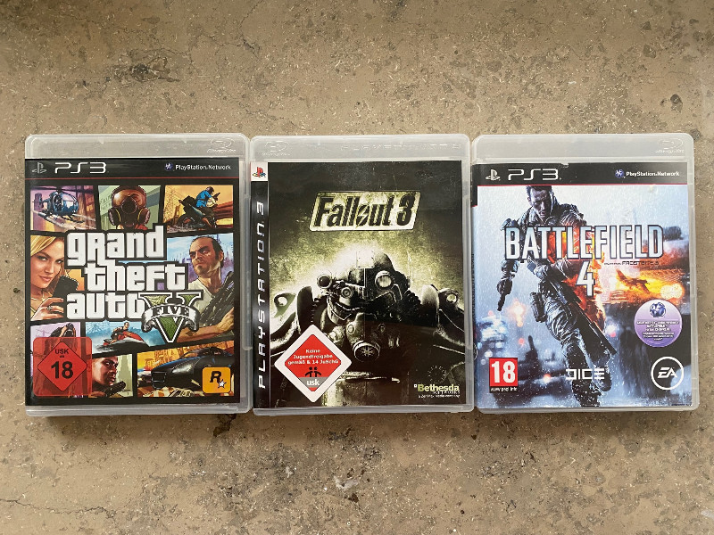 PS3 Spiele Set (GTA V, Battlefield 4, Fallout 4) Kaufen!