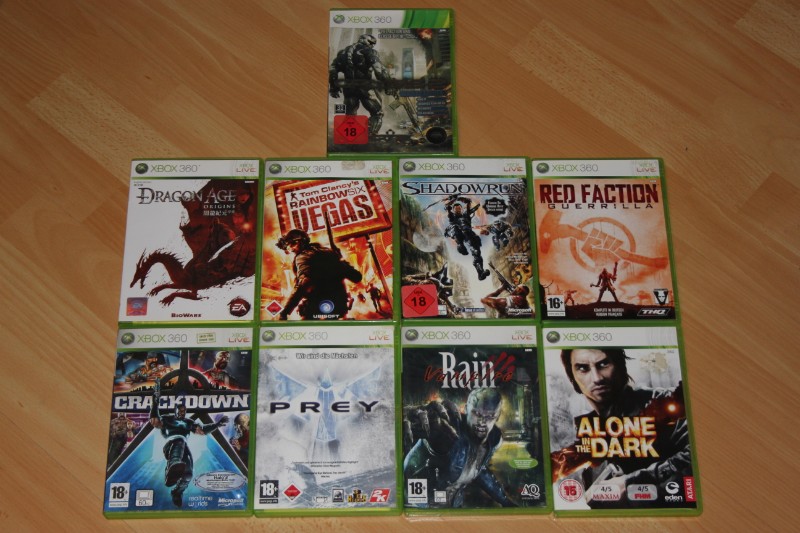 10 Xbox 360 Spiele - u.a. Crackdown, Prey, Crysis Kaufen!